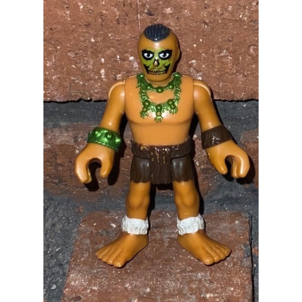Fisher-Price Imaginext‎ Tribal Warrior Shaman Figure Green Skull Face Paint Tan